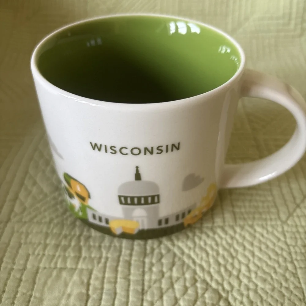 Starbucks You Are Here Collection Wisconsin Coffee & Tea Mug, White/Green